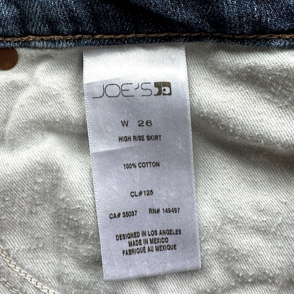 JOE’S JEANS | DISTRESSED CUTOFF HIGH WAIST DENIM MINI SKIRT | SIZE: 26 - Picture 9 of 10